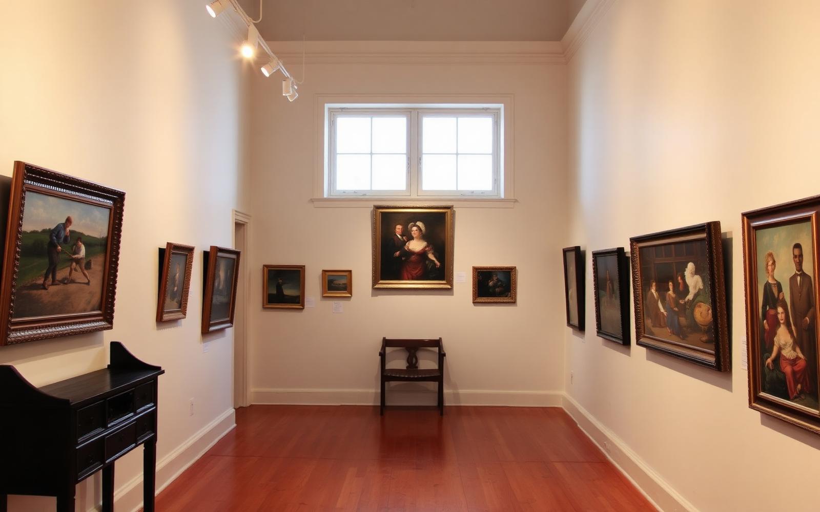 Interior of a small-town art gallery