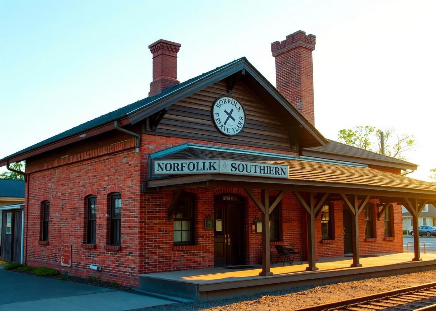 The historic Norfolk Southern depot that still stands in downtown North Wilkesboro.